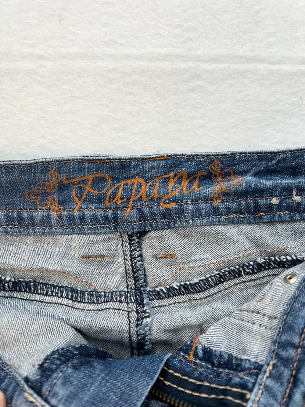 Papaya Y2K Denim Mini Skirt Light Wash Blue 5 Pocket Size S - Picture 3 of 7